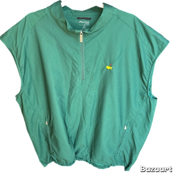 Master's Golf Tech Windbreaker Vest Quarter zip top shirt zipper pockets Augusta